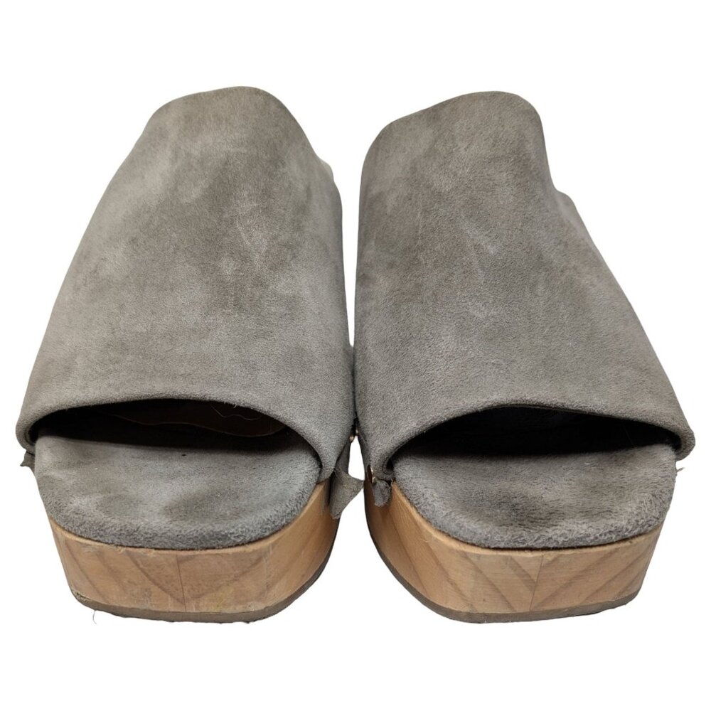 Dolce Vita Dorado Clogs Womens Sage Green Suede Wood Sole Platform Size 10 - Picture 9 of 14